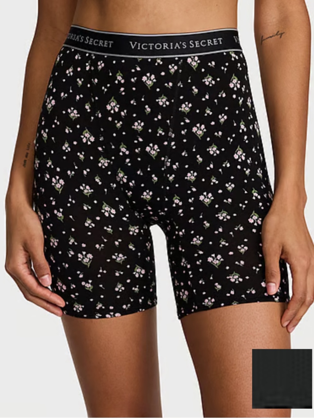 Victoria’s Secret high waist boxer brief panty in black floral